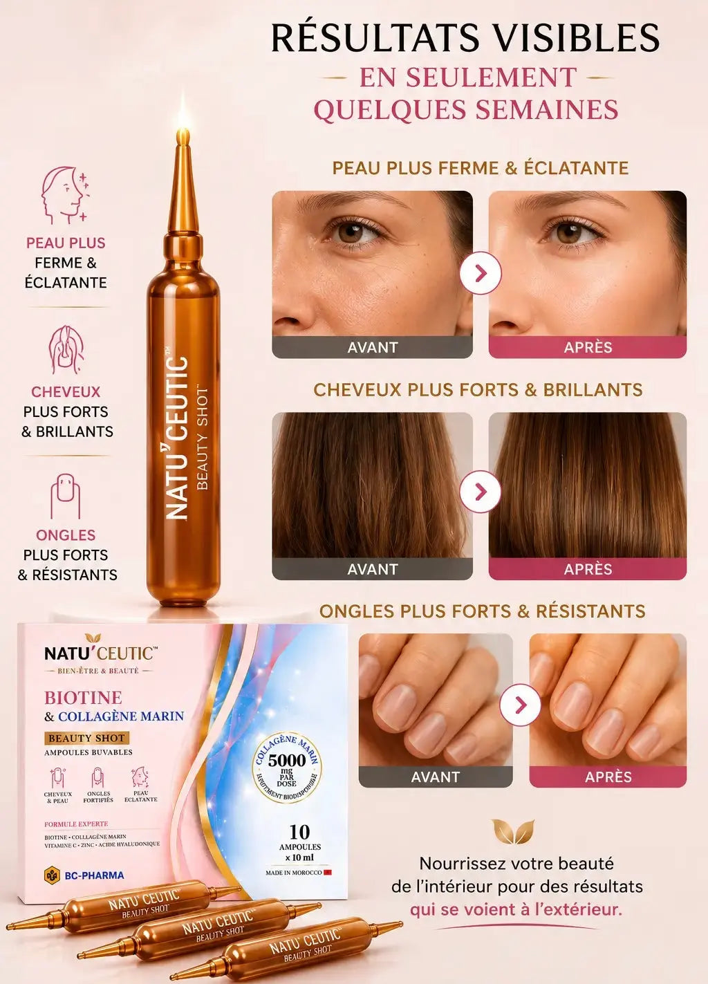 Beauty shot - Ampoule Biotique & Collagène Marin Natuceutic