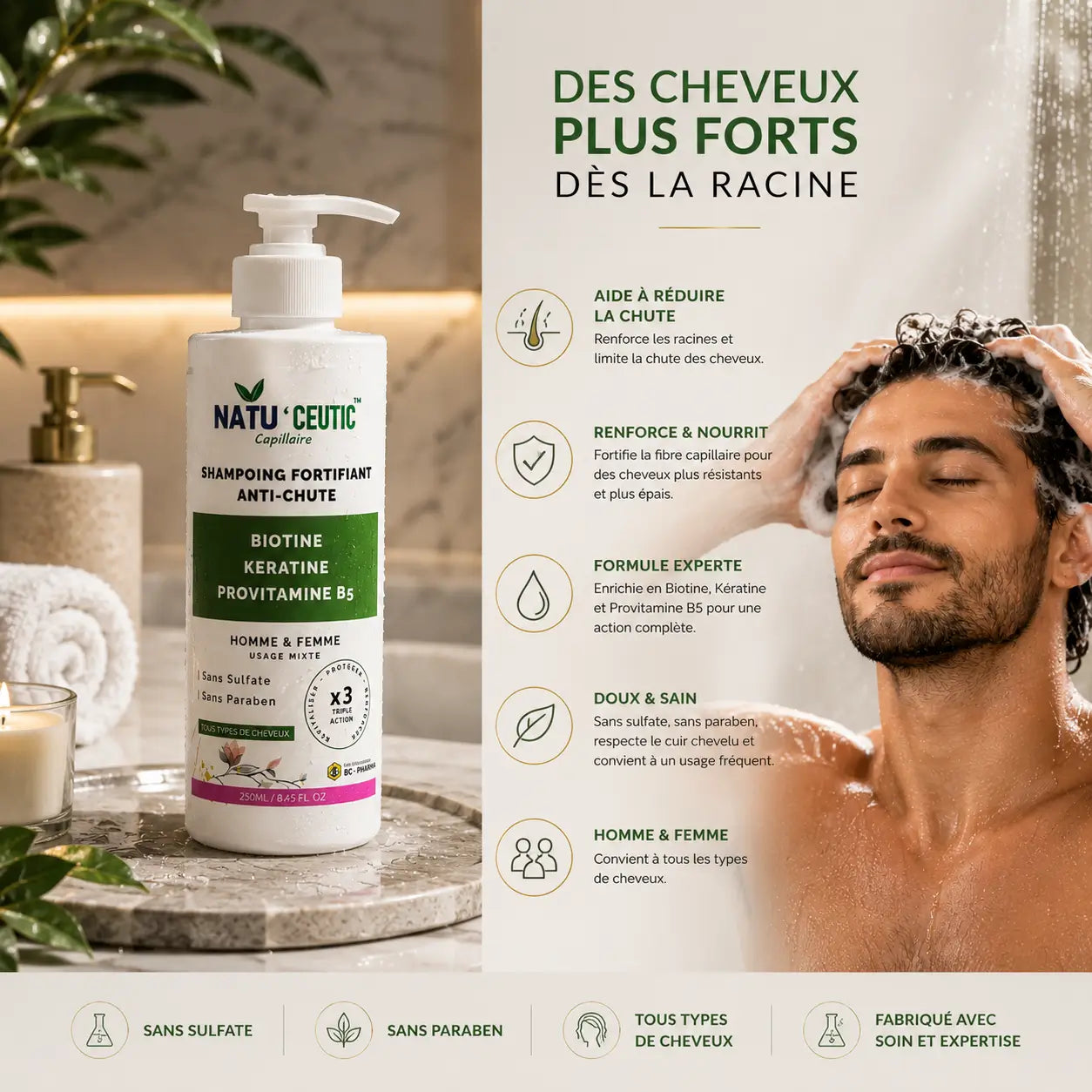 SHAMPOOING FORTIFIANT ANTI-CHUTE Natuceutic